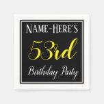 [ Thumbnail: Simple, 53rd Birthday Party W/ Custom Name Napkins ]