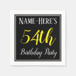 [ Thumbnail: Simple, 54th Birthday Party W/ Custom Name Napkins ]