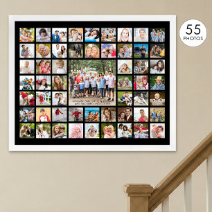 Simple 55 Photo Collage Custom Color Poster