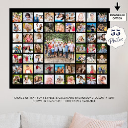Simple 55 Photo Collage Custom Color Poster