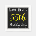 [ Thumbnail: Simple, 55th Birthday Party W/ Custom Name Napkins ]