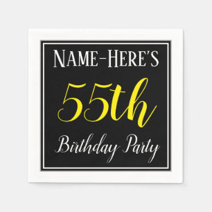 Simple, 55th Birthday Party w/ Custom Name Napkins