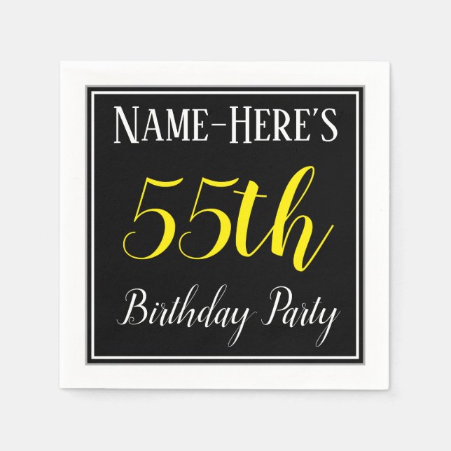 Simple, 55th Birthday Party w/ Custom Name Napkins (Front)
