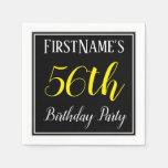 [ Thumbnail: Simple, 56th Birthday Party W/ Custom Name Napkin ]
