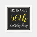 [ Thumbnail: Simple, 56th Birthday Party W/ Custom Name Napkins ]