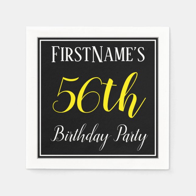 Simple, 56th Birthday Party w/ Custom Name Napkins (Front)