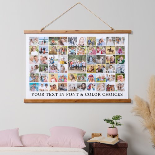 Simple 57 Photo Collage Custom Personalized Hanging Tapestry