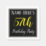 [ Thumbnail: Simple, 57th Birthday Party W/ Custom Name Napkin ]