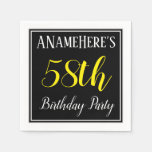 [ Thumbnail: Simple, 58th Birthday Party W/ Custom Name Napkin ]