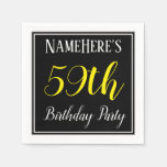 [ Thumbnail: Simple, 59th Birthday Party W/ Custom Name Napkin ]