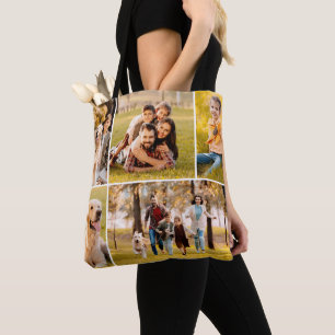 Simple 5 Photo Collage Tote Bag
