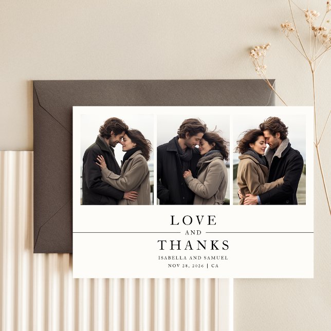 Simple 5 Photo Wedding Thank You Card (Creator Uploaded)