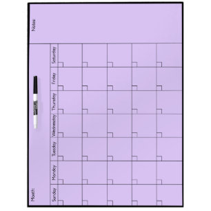 Simple 5W Calendar - Personalize Dry Erase Board