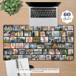 Simple 60 Photo Collage Custom Color Desk Mat<br><div class="desc">Create your own photo desk mat utilizing this easy-to-upload photo collage template with 60 pictures of various shapes and sizes and your choice of background color for the grid lines (shown in black). Add text as an overlay to personalized with a name, monogram or custom text in your choice of...</div>