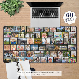 Simple 60 Photo Collage Custom Color Desk Mat