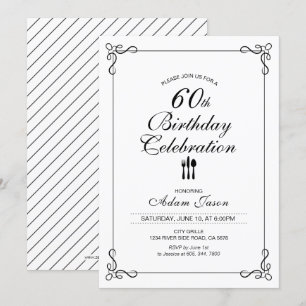 Simple 60th Birthday Celebration Party Invitation