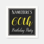 [ Thumbnail: Simple, 60th Birthday Party W/ Custom Name Napkins ]