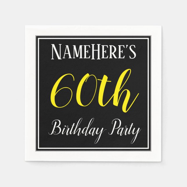Simple, 60th Birthday Party w/ Custom Name Napkins (Front)
