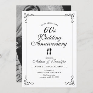 A 60th Diamond Wedding Anniversary Invite, Zazzle