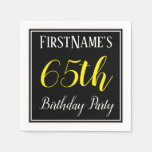[ Thumbnail: Simple, 65th Birthday Party W/ Custom Name Napkin ]