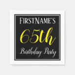 [ Thumbnail: Simple, 65th Birthday Party W/ Custom Name Napkins ]