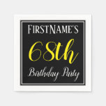 [ Thumbnail: Simple, 68th Birthday Party W/ Custom Name Napkins ]