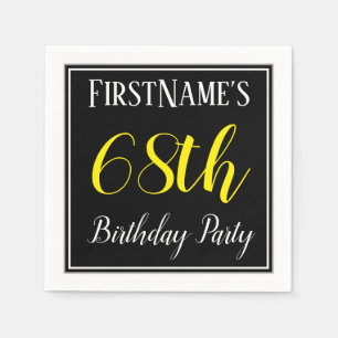 Simple, 68th Birthday Party w/ Custom Name Napkins