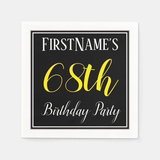 Simple, 68th Birthday Party w/ Custom Name Napkins (Front)