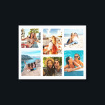 Simple 6 Photo Collage Canvas Print<br><div class="desc">Create your own personalized photo collage canvas print. Add 6 of your favorite pictures and custom color background in this modern template design.</div>