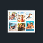 Simple 6 Photo Collage Canvas Print<br><div class="desc">Create your own personalized photo collage canvas print. Add 6 of your favorite pictures and custom color background in this modern template design.</div>