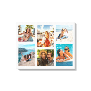 Simple 6 Photo Collage Canvas Print