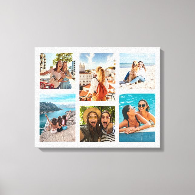 Simple 6 Photo Collage Canvas Print (Front)