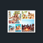 Simple 6 Photo Collage Canvas Print<br><div class="desc">Create your own personalized photo collage canvas print. Add 6 of your favorite pictures and custom color background in this modern template design.</div>