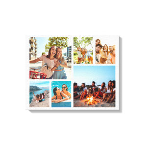 Simple 6 Photo Collage Canvas Print