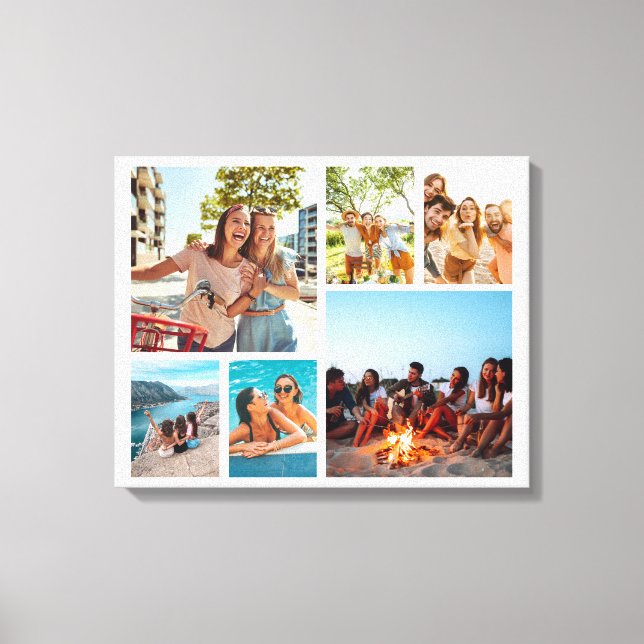 Simple 6 Photo Collage Canvas Print (Front)