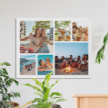 Simple 6 Photo Collage Faux Canvas Print<br><div class="desc">Create your own personalized photo collage faux canvas print. Add 6 of your favorite pictures and custom color background in this modern template design.</div>