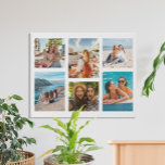 Simple 6 Photo Collage Faux Canvas Print<br><div class="desc">Create your own personalized photo collage wall art. Add 6 of your favorite pictures and custom color background in this modern template design.</div>