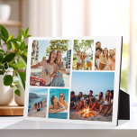 Simple 6 Photo Collage Plaque<br><div class="desc">Create your own personalized photo collage plaque. Add 6 of your favorite pictures and custom color background in this modern template design.</div>
