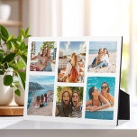 Simple 6 Photo Collage Plaque<br><div class="desc">Create your own personalized photo collage plaque home decor. Add 6 of your favorite pictures and custom color background in this modern template design.</div>