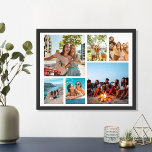 Simple 6 Photo Collage Poster<br><div class="desc">Create your own personalized photo collage poster print. Add 6 of your favorite pictures and custom color background in this modern template design.</div>