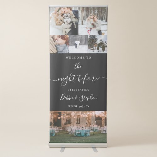 Simple 6 Photo Collage Rehearsal Dinner Welcome Retractable Banner