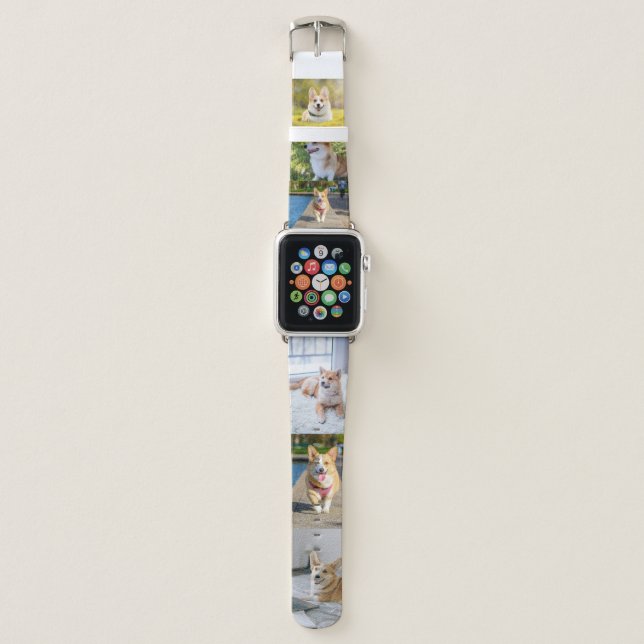 Simple 6 Photo Dog Collage  Apple Watch Band (Front)