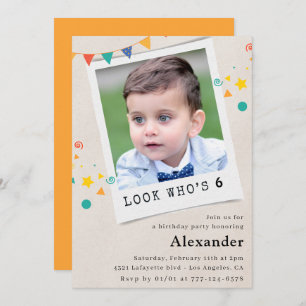 Simple 6th birthday invitations Boy Photo