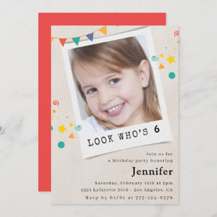 Simple 6th birthday invitations Girl Photo