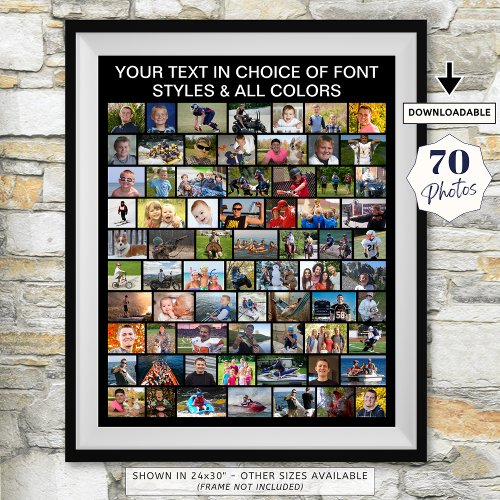 Simple 70 Photo Collage Custom Personalized