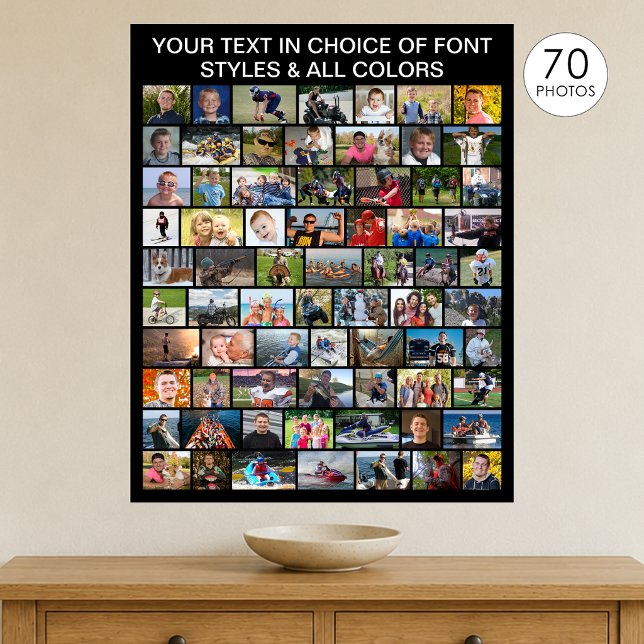 Simple 70 Photo Collage Custom Personalized Poster (Creator Uploaded)