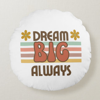 Simple 70's style design round pillow