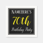 [ Thumbnail: Simple, 70th Birthday Party W/ Custom Name Napkins ]