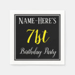 [ Thumbnail: Simple, 71st Birthday Party W/ Custom Name Napkins ]