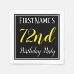 [ Thumbnail: Simple, 72nd Birthday Party W/ Custom Name Paper Napkin ]